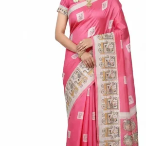 Mohar Woven Assam Silk Pure Silk Saree with Unstitched Blouse (Pink)