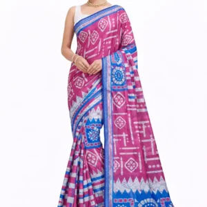 Mohar Printed Daily Wear Pure Cotton Saree (Pink)