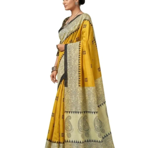 Mohar Woven Assam Silk Pure Silk Saree with Unstitched Blouse (Yellow)