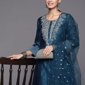 Embroidered Silk Salwar Suit