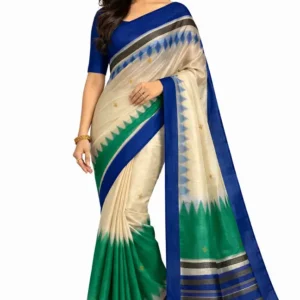Mohar Printed Assam Silk Pure Silk Saree with Unstitched Blouse
