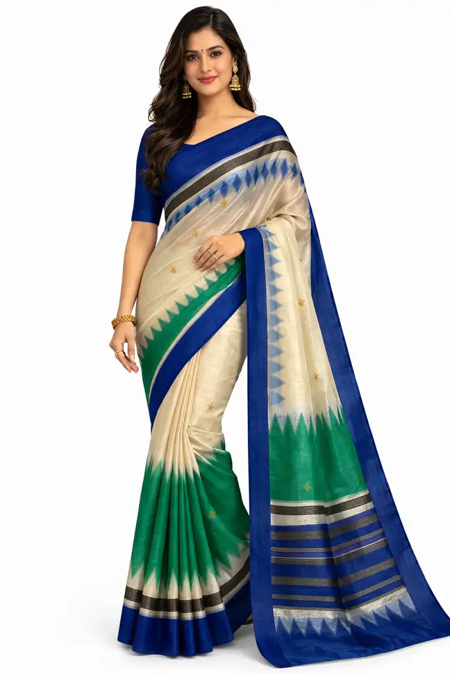 Mohar Printed Assam Silk Pure Silk Saree with Unstitched Blouse