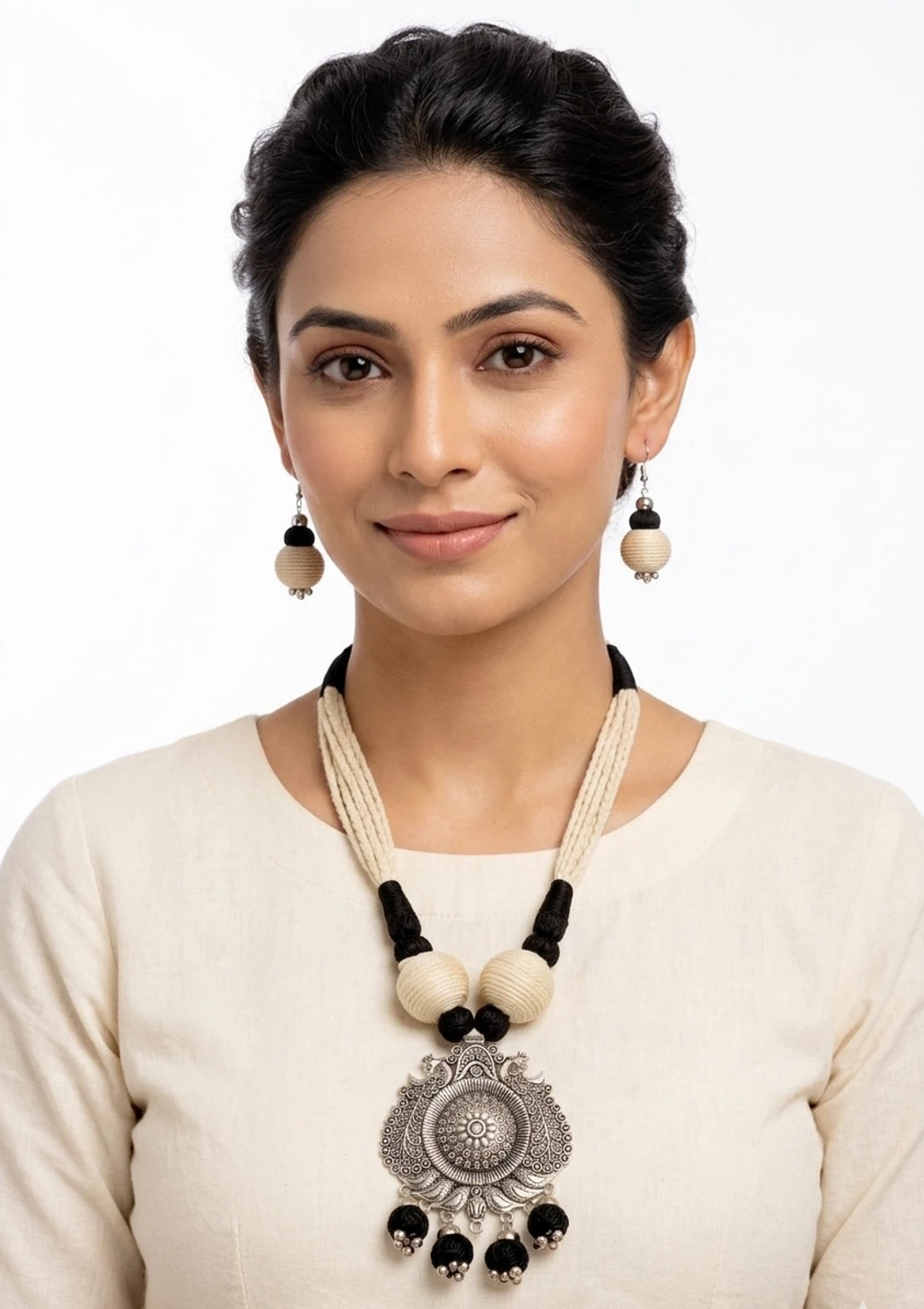 Mohar Jute Black Jewellery Set nack 2