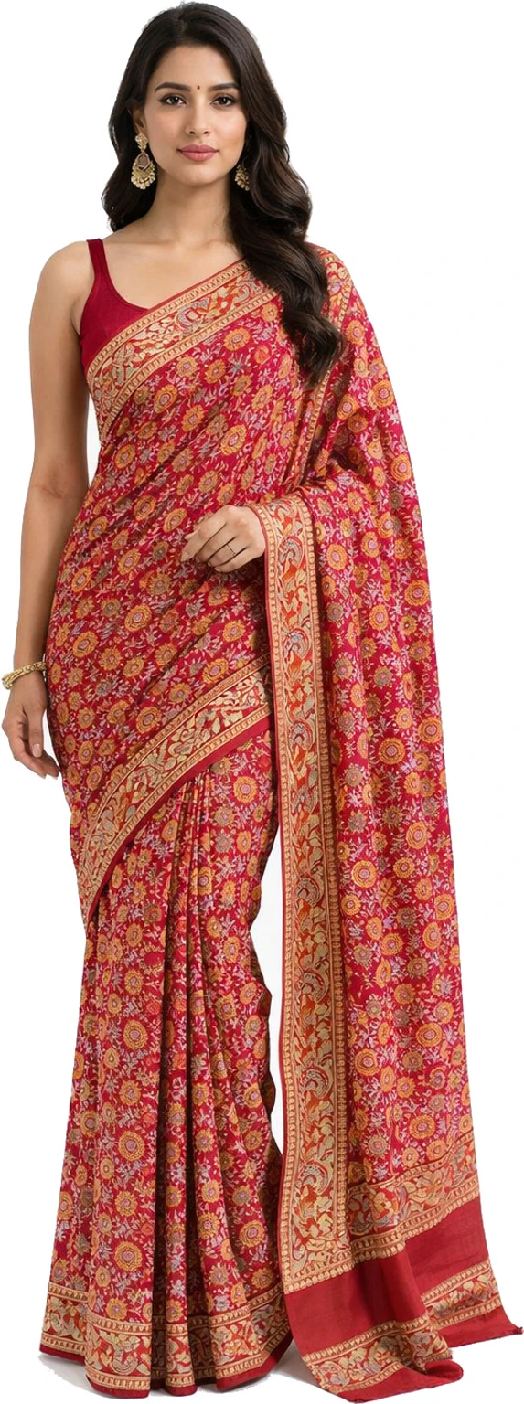 Mohar Floral Print Assam Silk Pure Silk Saree