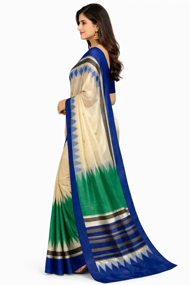 Mohar Printed Assam Silk Pure Silk Saree with Unstitched Blouse - Image 2