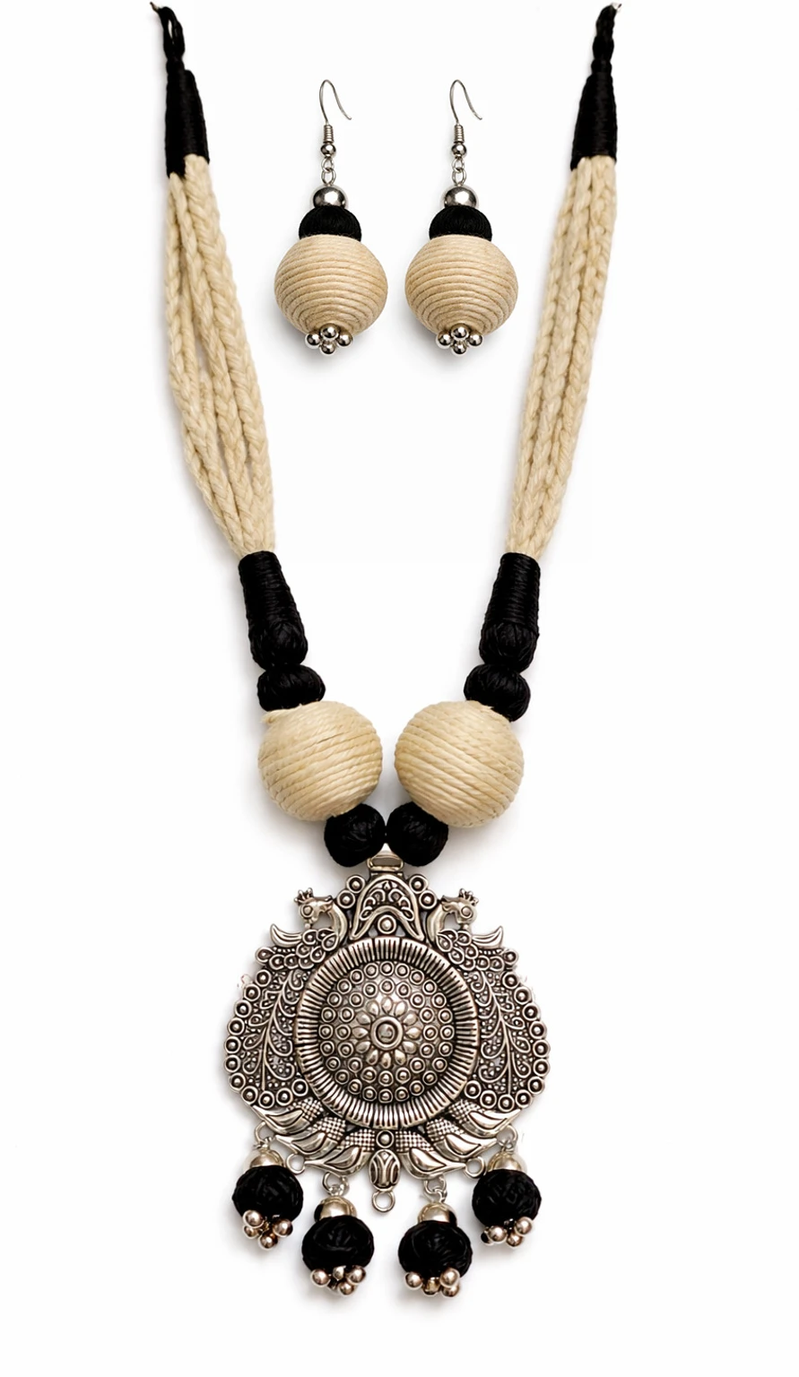 Mohar Jute Black Jewellery Set nack 2 - Image 2
