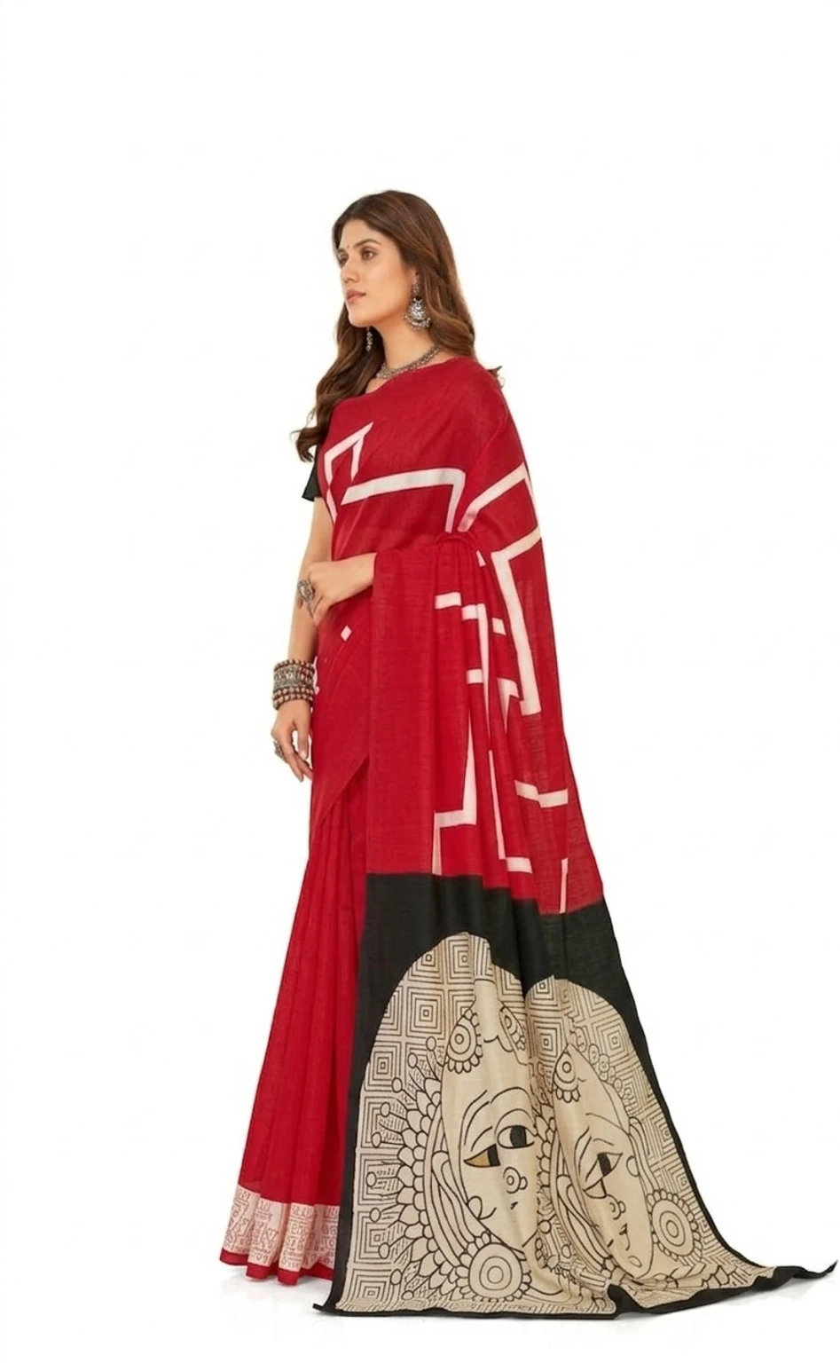 Mohar Printed, Graphic Print Daily Wear Pure Silk Saree - Image 2