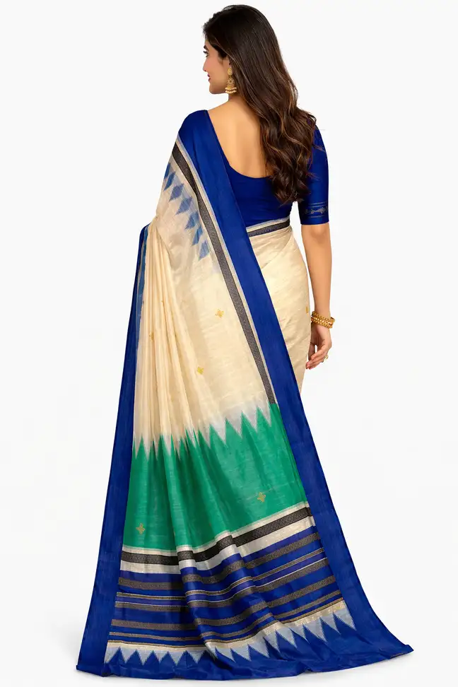 Mohar Printed Assam Silk Pure Silk Saree with Unstitched Blouse - Image 3