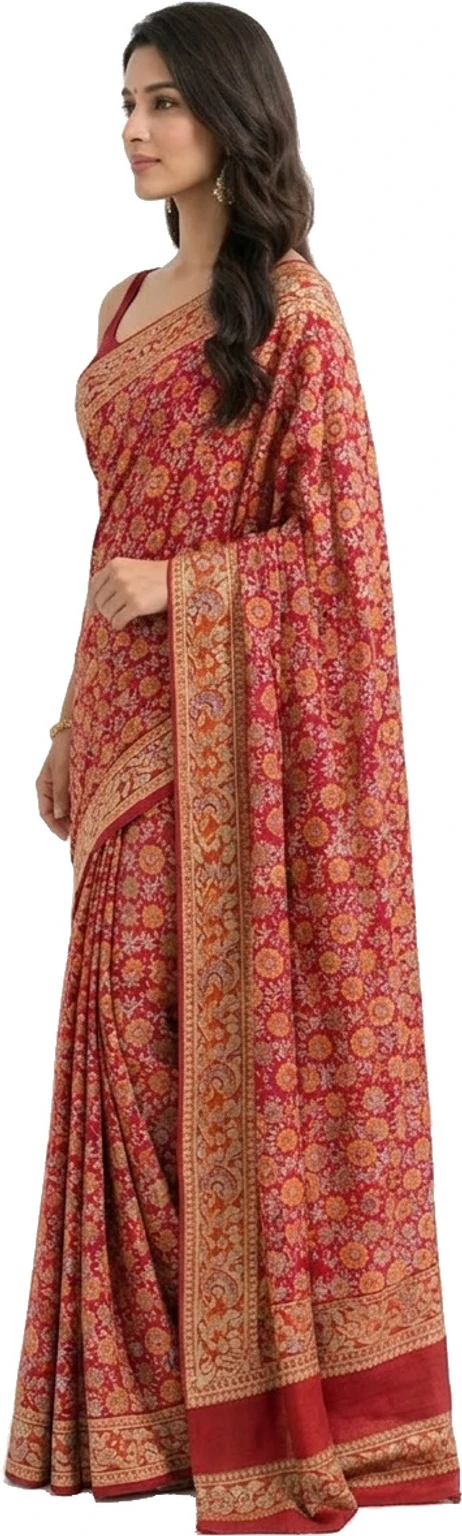 Mohar Floral Print Assam Silk Pure Silk Saree - Image 3