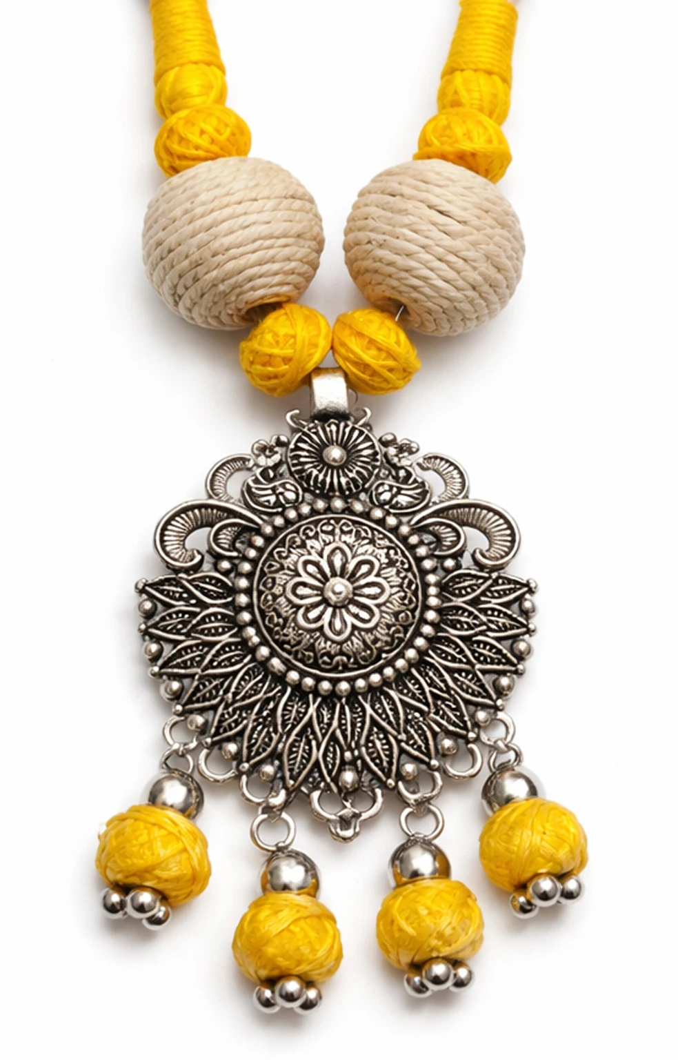 Mohar Jute Yellow Jewellery Set nack f 10 - Image 4