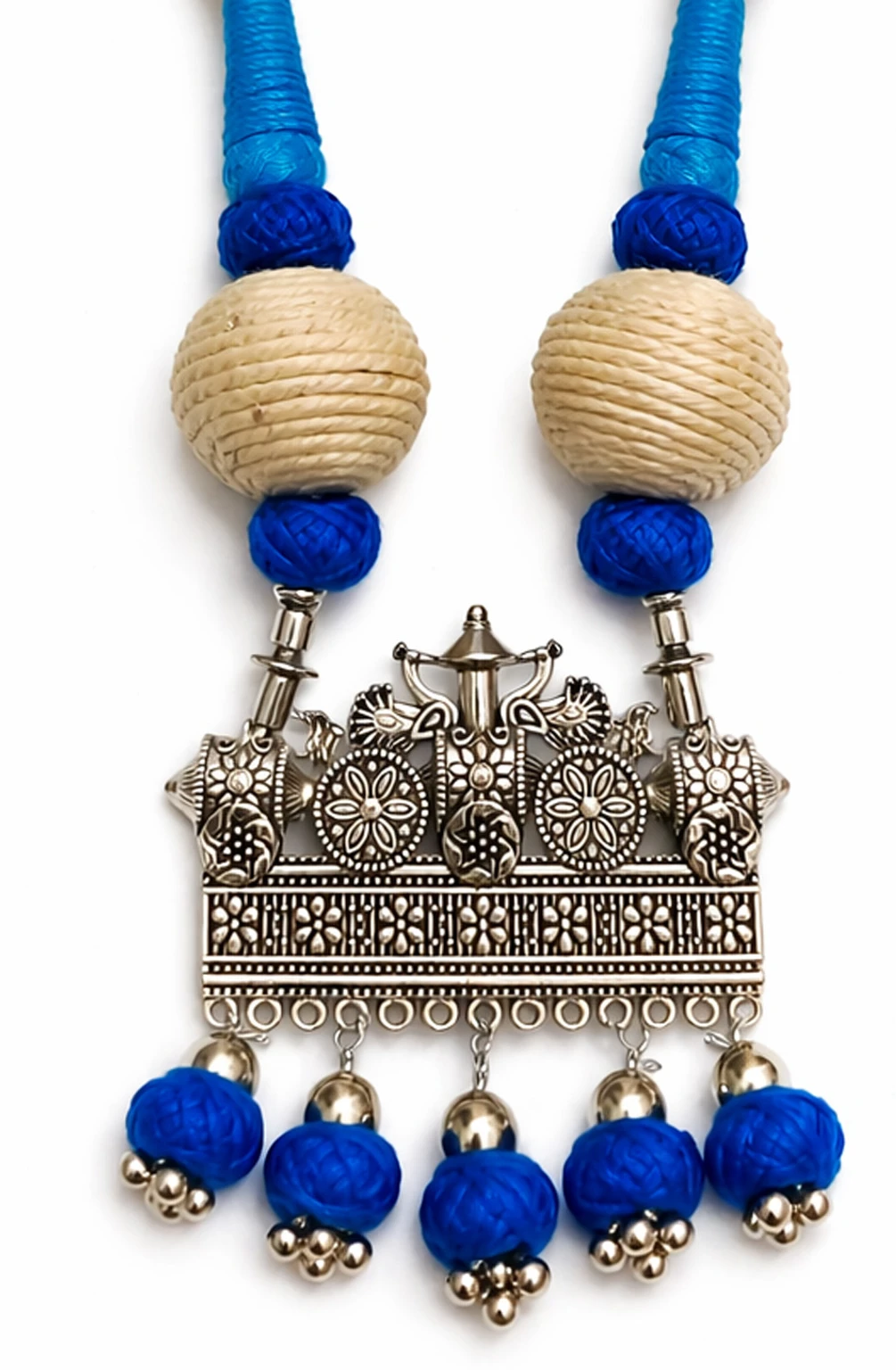 Mohar Jute Blue Jewellery Set nack f 7 - Image 4