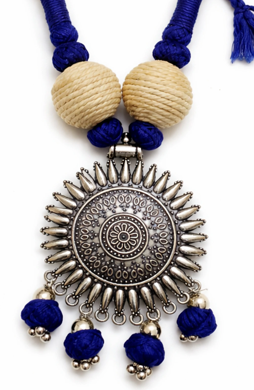Mohar Jute Silver Blue Jewellery Set nack 1 - Image 4