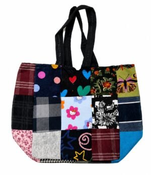 Handmade Patchwork Tote Bag - Cotton Fabric