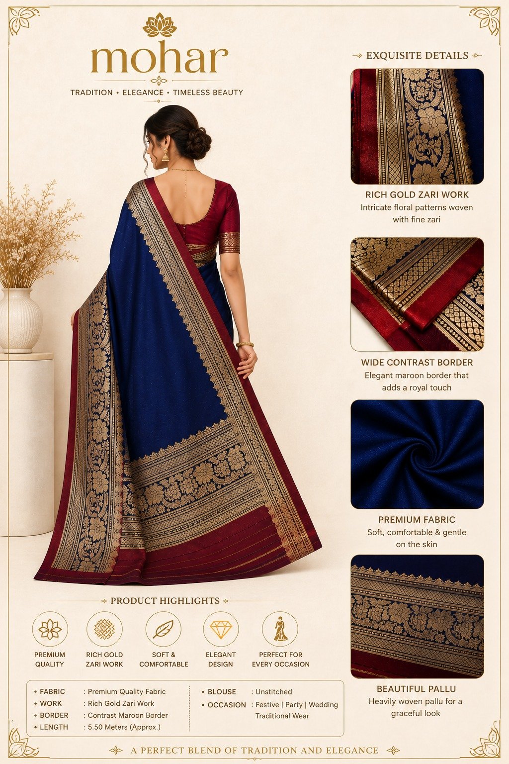 Mohar Premium Traditional Saree