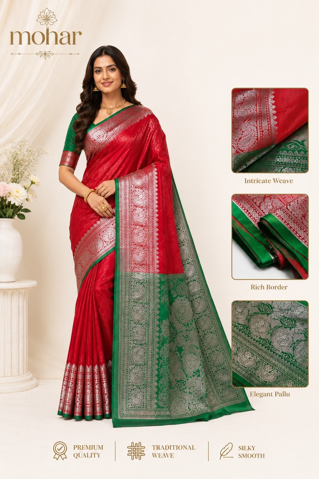 Mohar Premium Traditional Silk Saree - Image 4