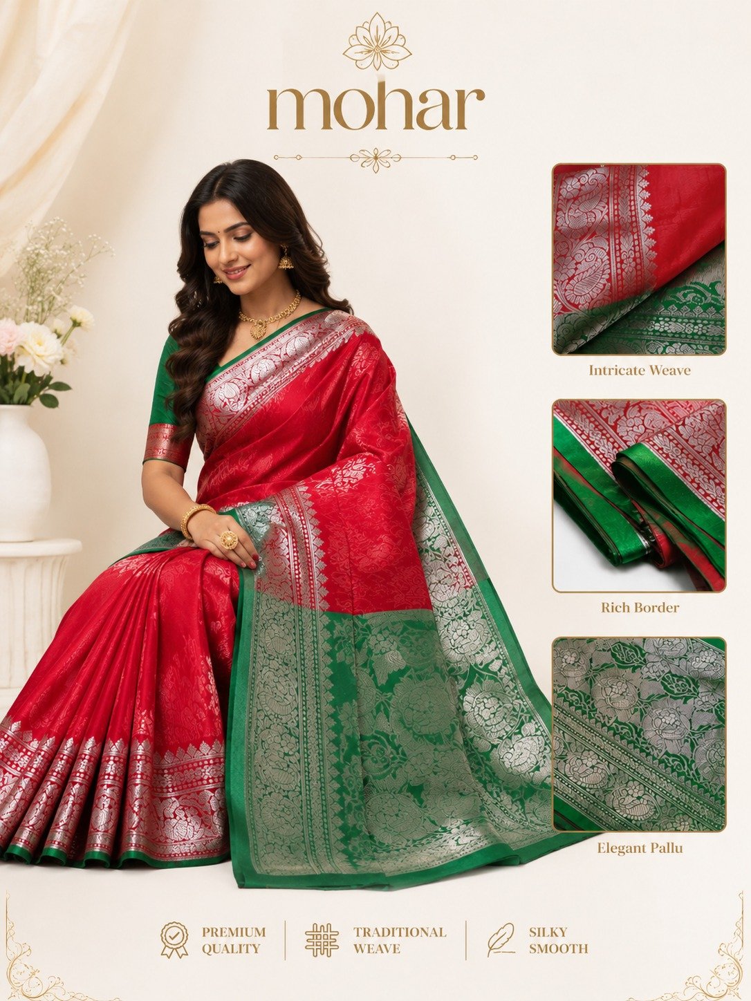 Mohar Premium Traditional Silk Saree - Image 3