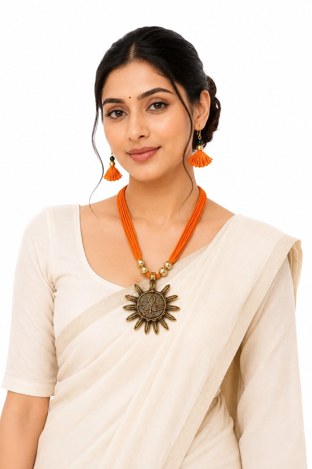 Handcrafted Sun Pendant Necklace Set