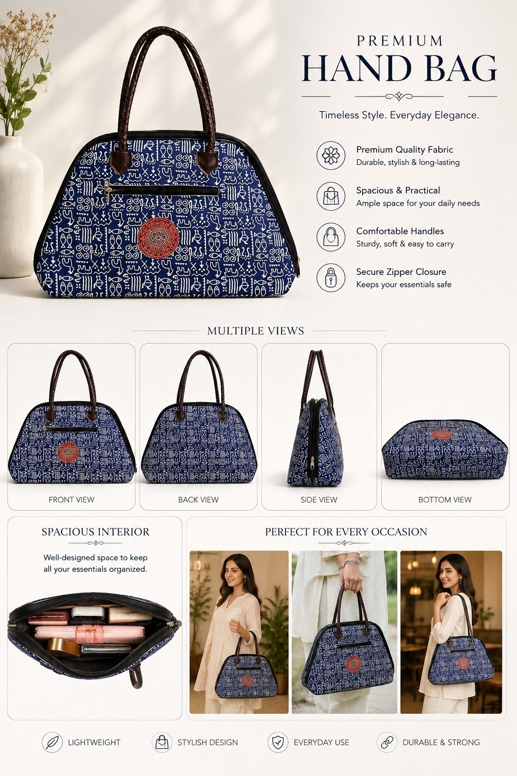 Premium Printed Handbag – Stylish Everyday Carry Bag - Image 5